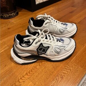 Naked Wolfe White and Black Mesh Sneakers